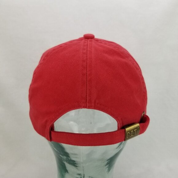 ✅Caterpillar CAT Authentic Baseball Cap Red Raised Black Logo Adjustable OSFA - Picture 7 of 11
